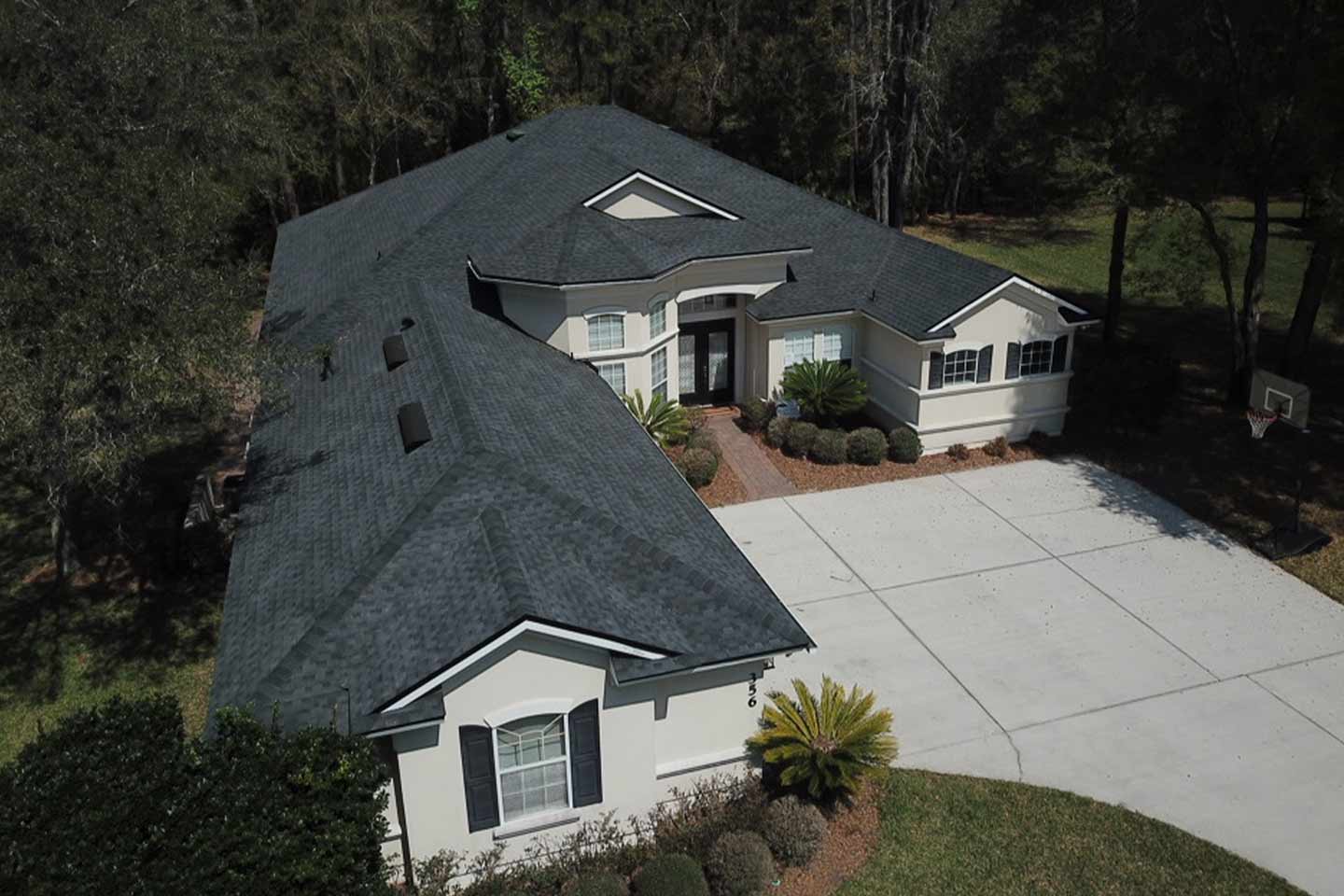 White Ranch Black Roof