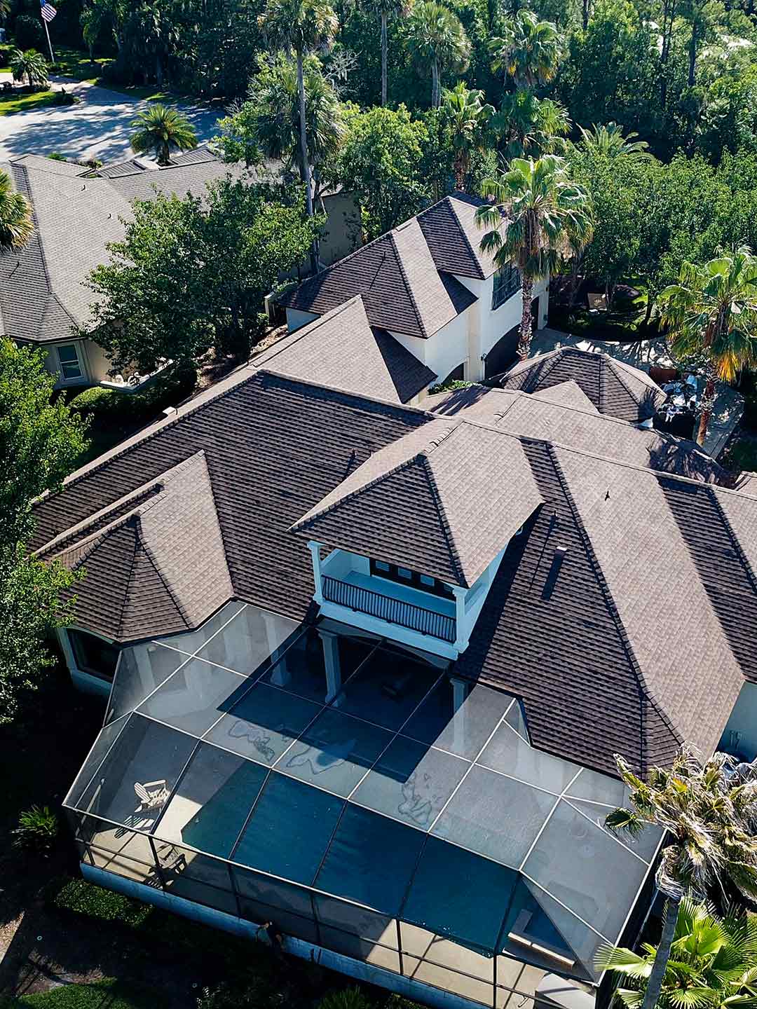 Large Two Story House with Brown Roof